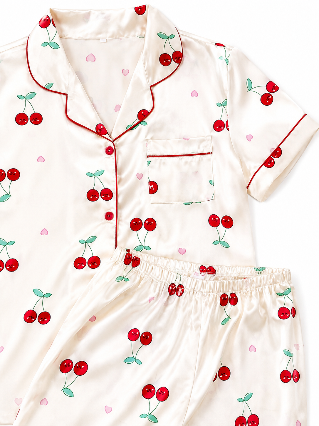 Pijama Dama Satinada Cerecitas 🍒✨