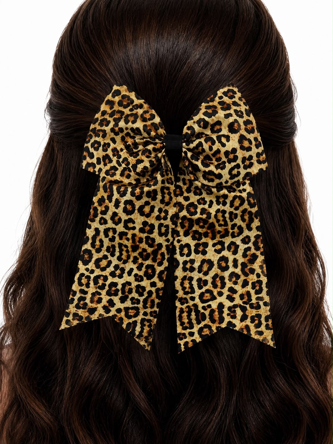 Moño niña animal print leopardo con tirantes largos 🎀🐆