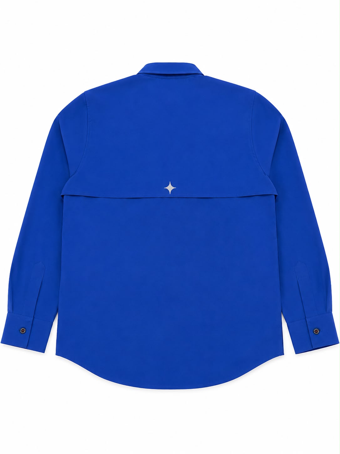 Camisa caballero azul rey manga larga con doble bolsillo
