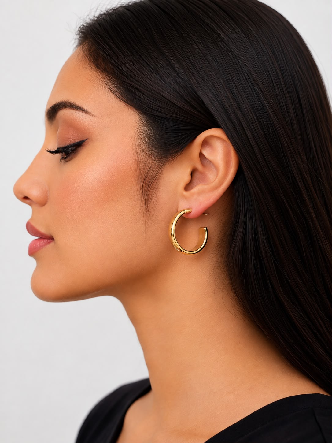 Aretes argolla clásica Dorada