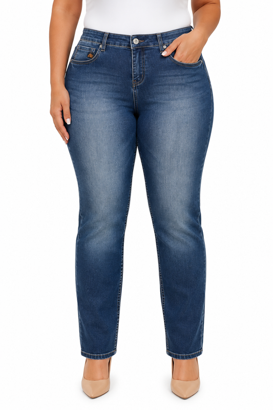 Pantalón dama mezclilla skinny plus azul medio