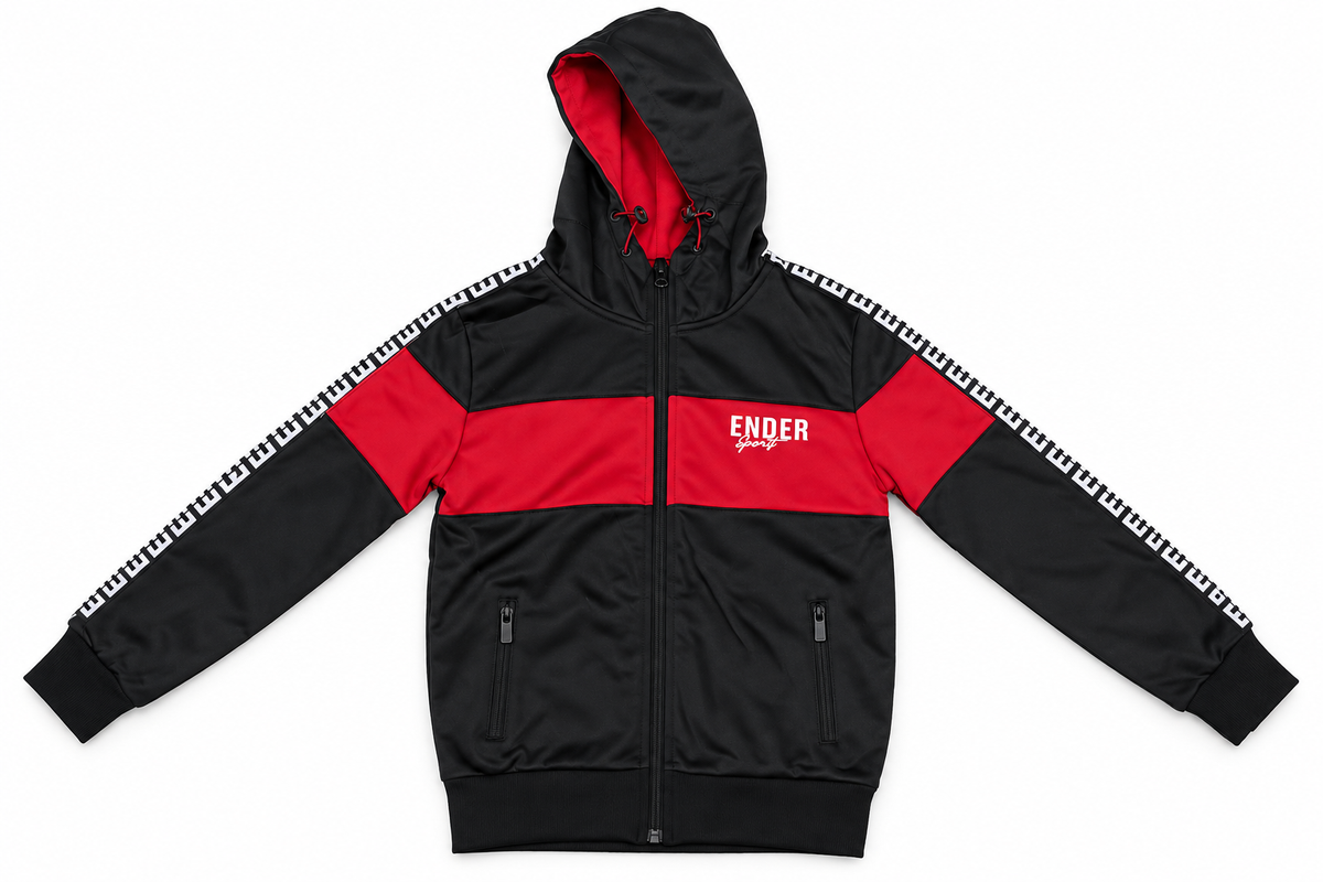 Set niño deportivo negro con rojo