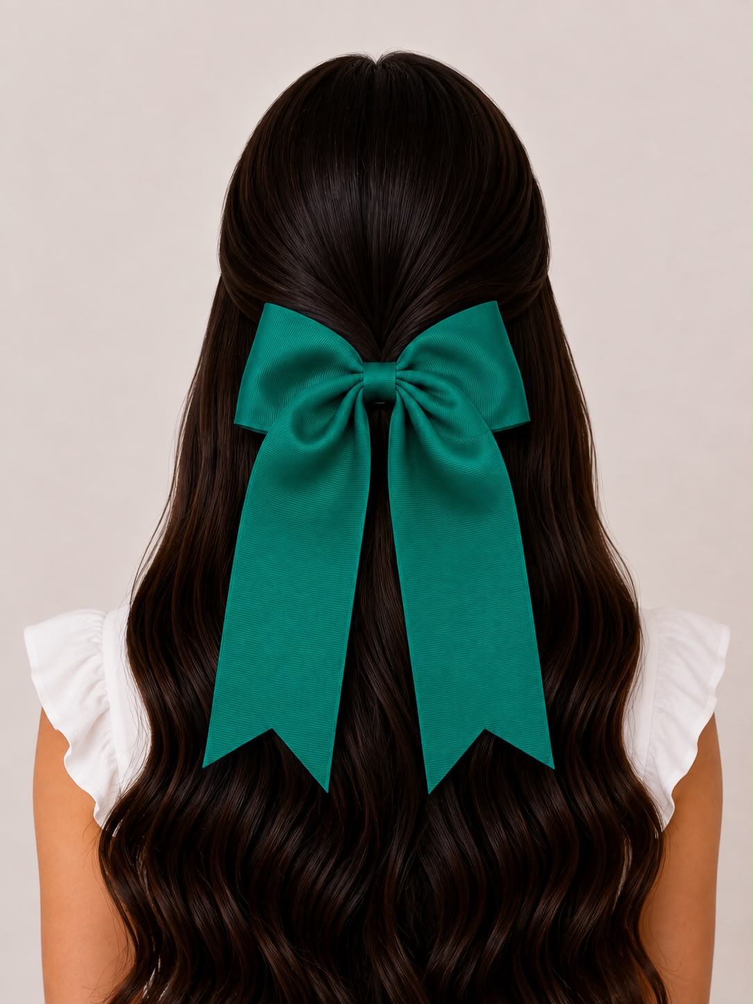 Moño niña verde con listones largos 🎀💚