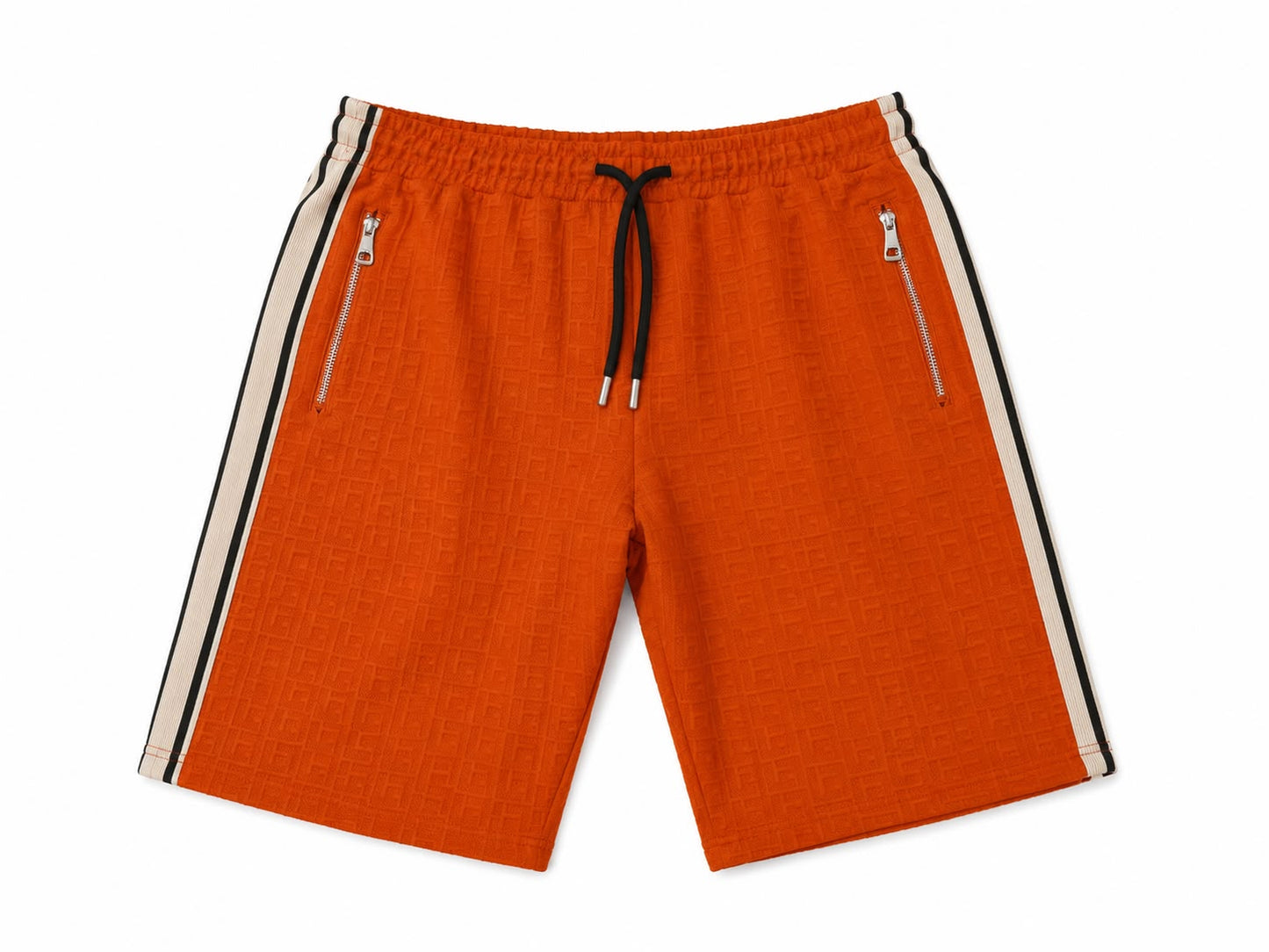 Set niño deportivo polo terracota con cierre y short a juego