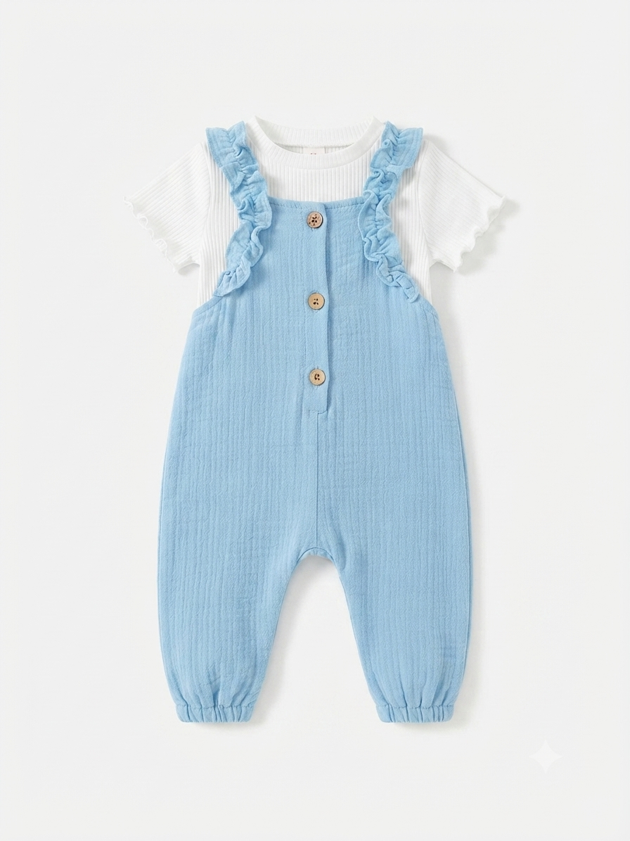 Set bebé meses azul cielo con playera