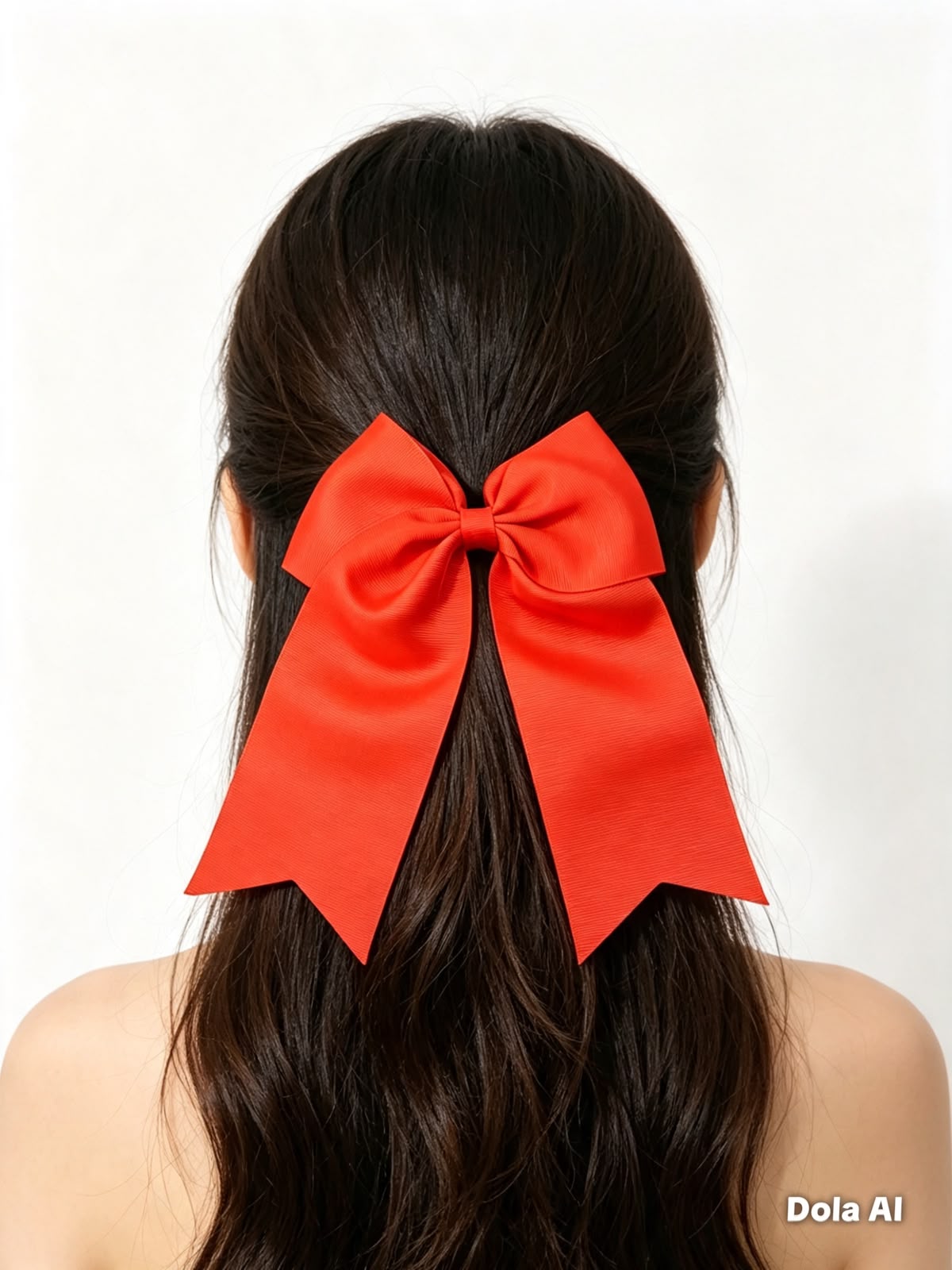 Moño niña naranja neón con tirantes largos 🎀🧡