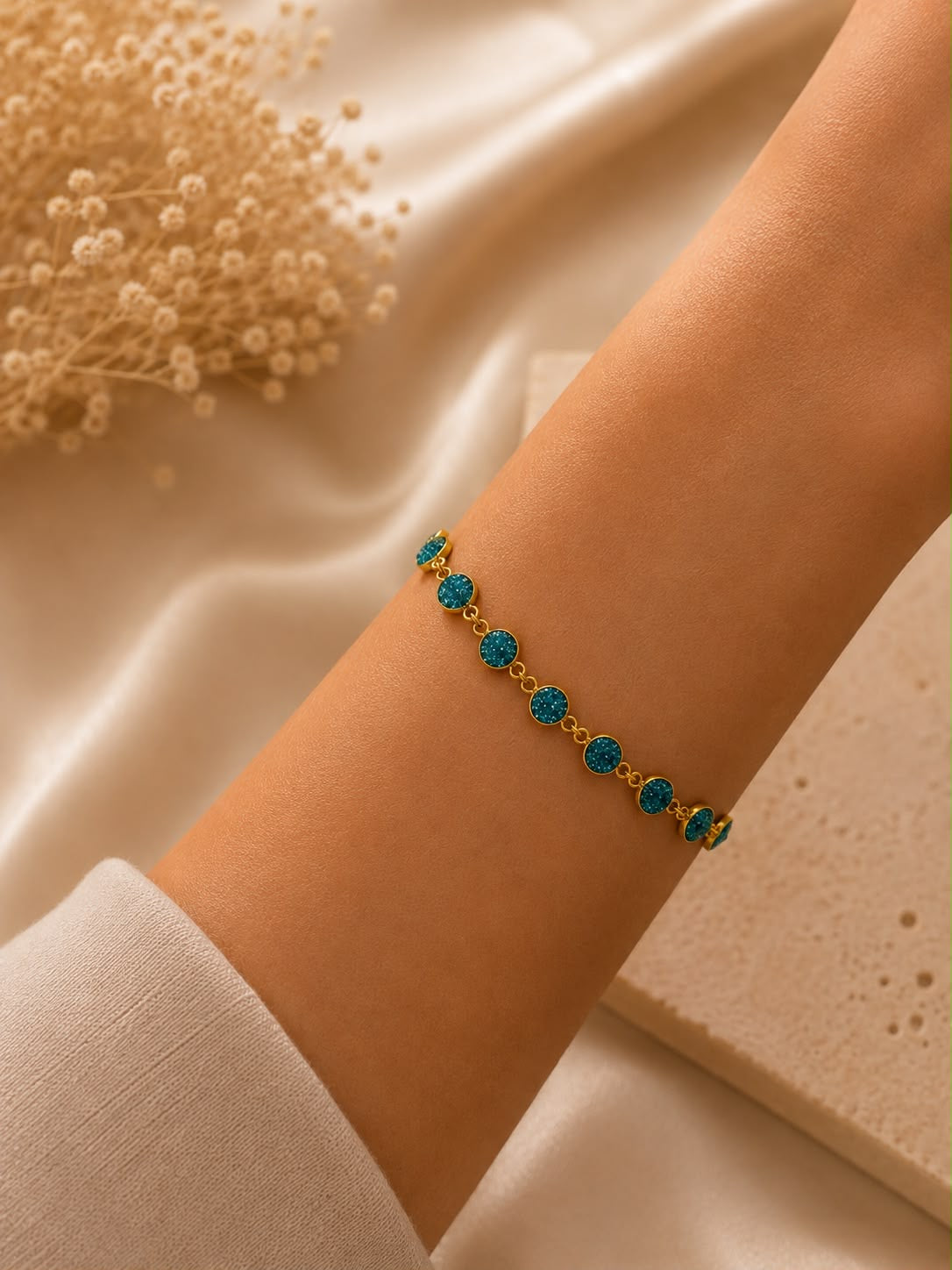 Pulsera Dama piedras turquesa