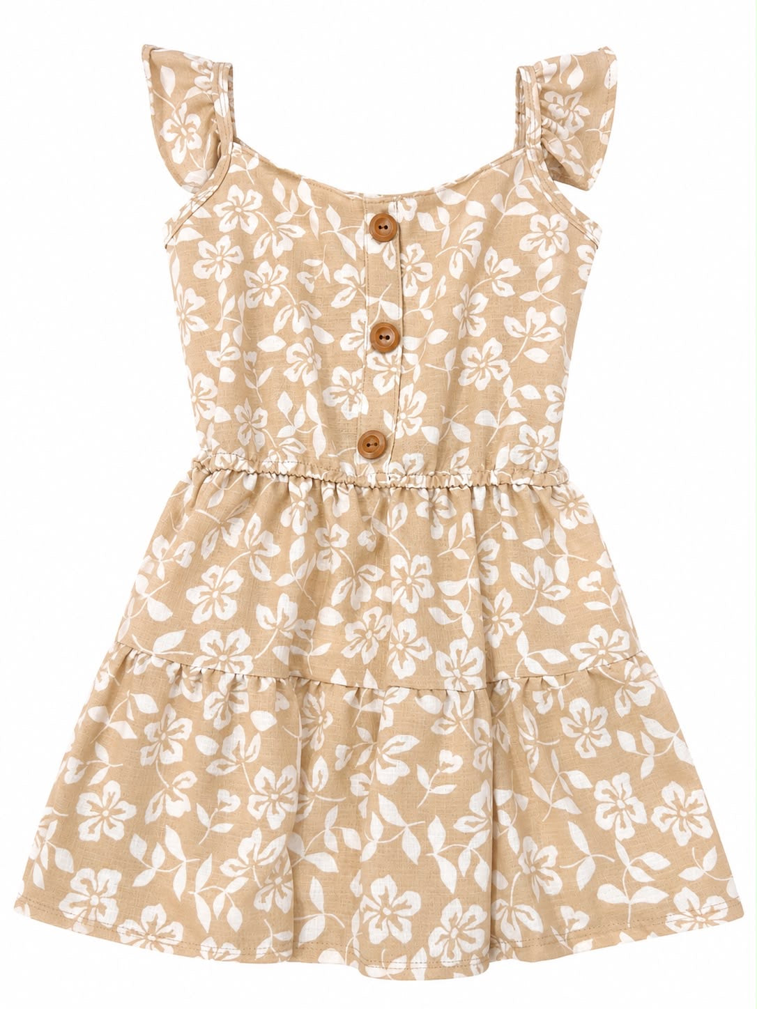 Vestido niña estampado floral con botones
