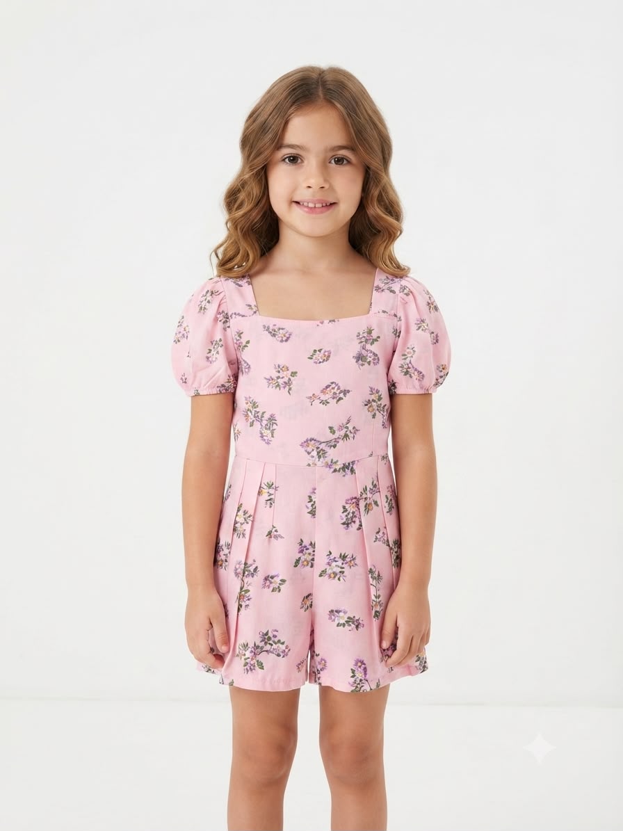 Set jumper niña estampado floral rosa