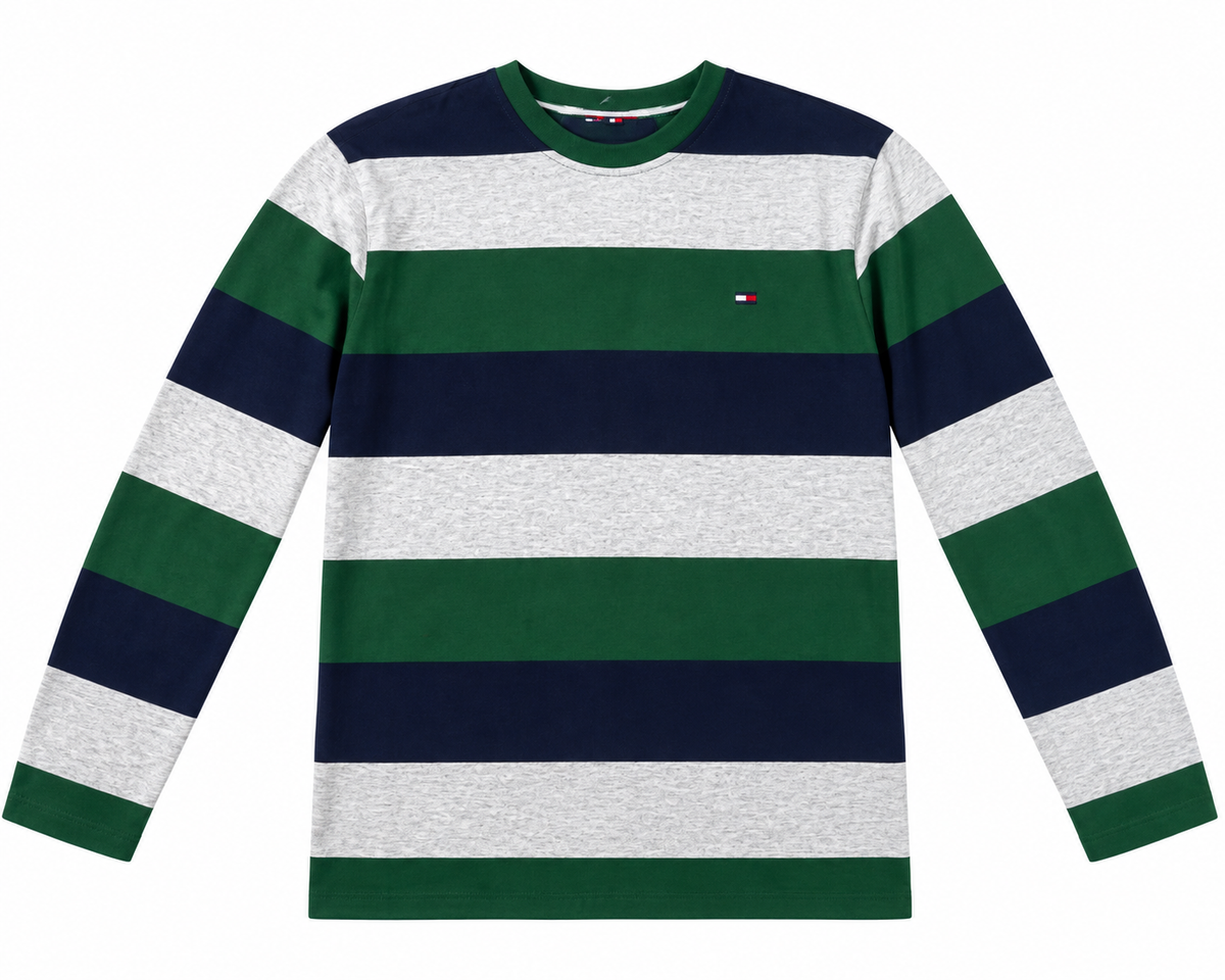 Playera niño- manga larga rayas