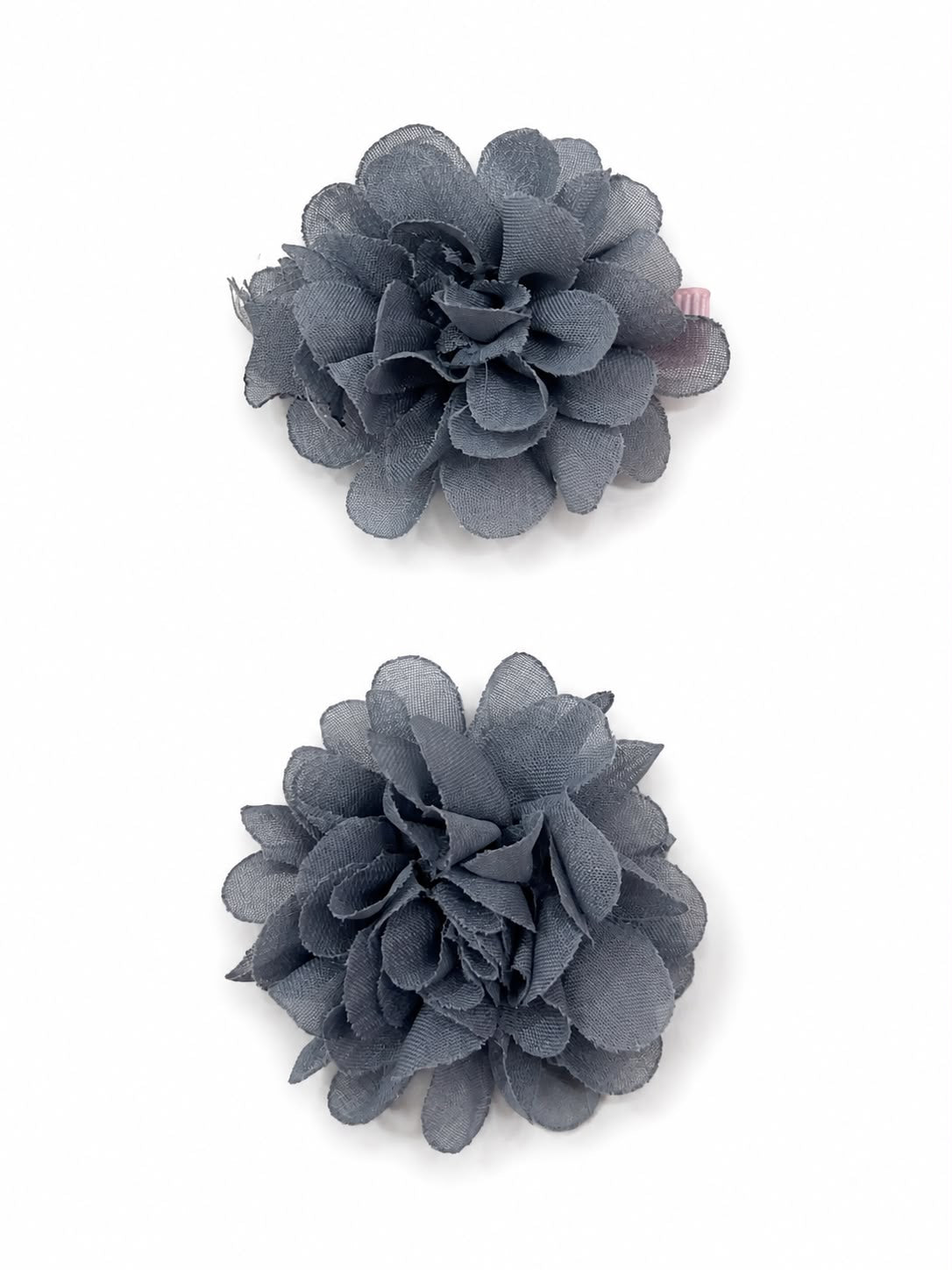 Moño Par Niña Flor Gris
