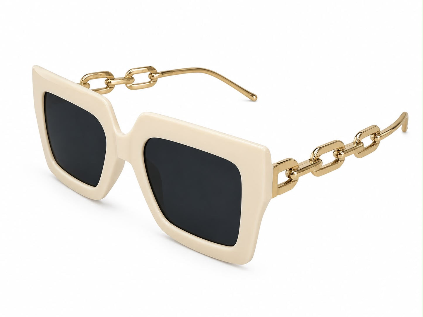 Lentes Dama cuadrados color marfil
