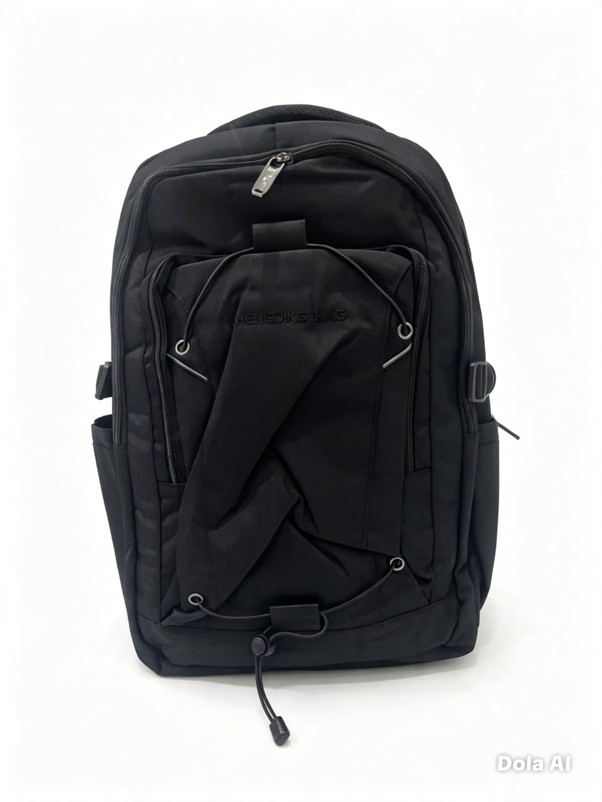 Mochila juvenil negra con diseño moderno