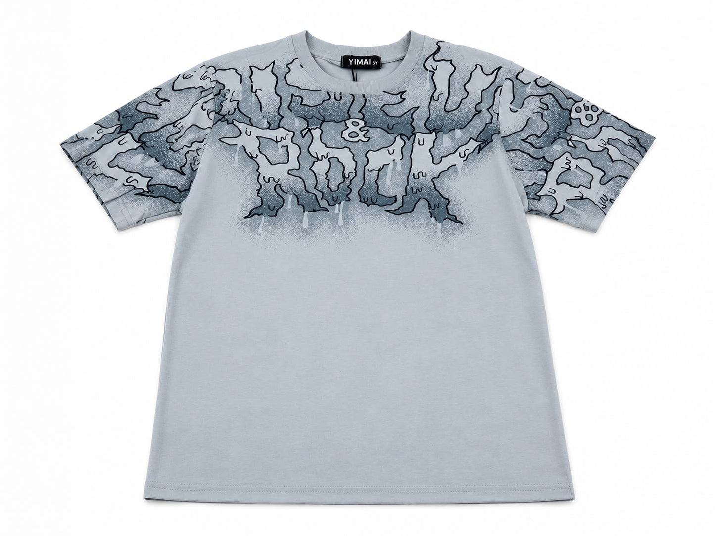 Set niño deportivo playera gris estampada con short azul marino