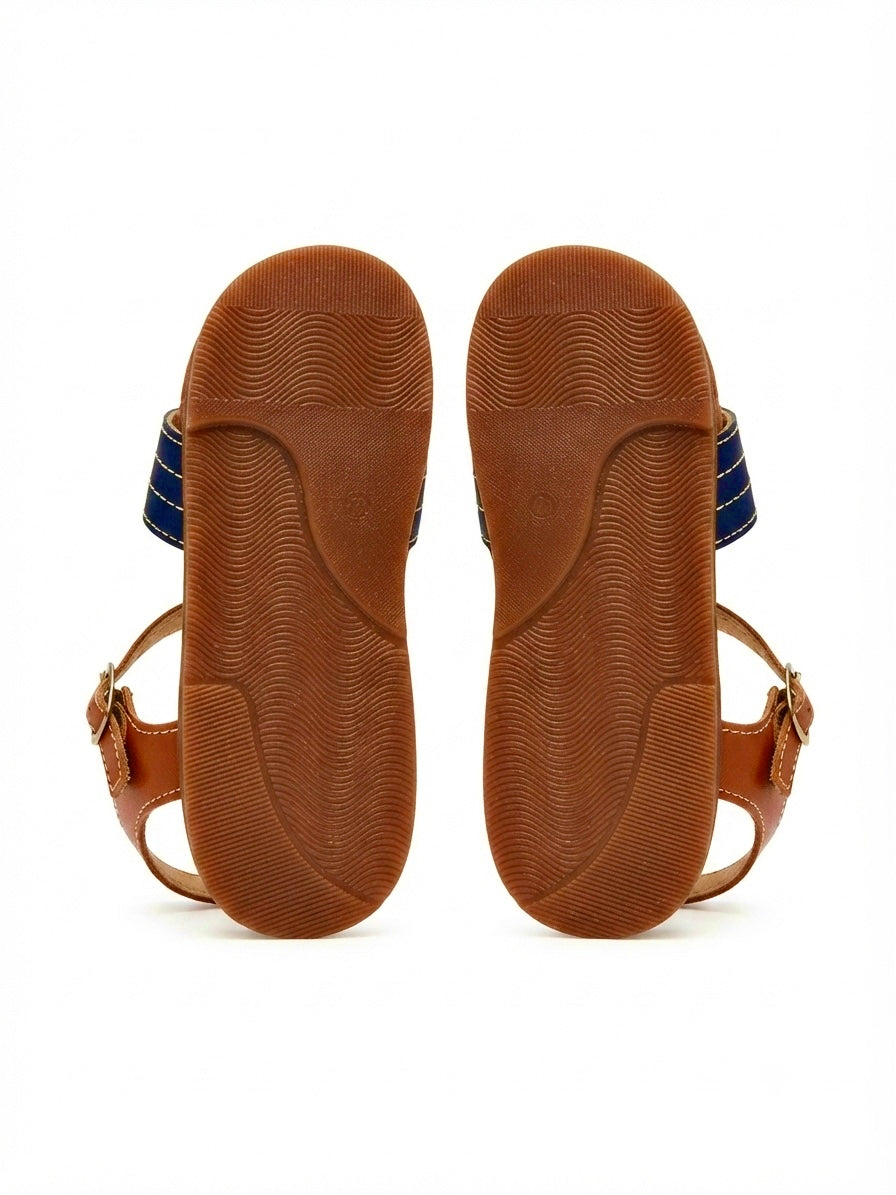 Huaraches niño OFERTA estilo casual en tonos camel y azul