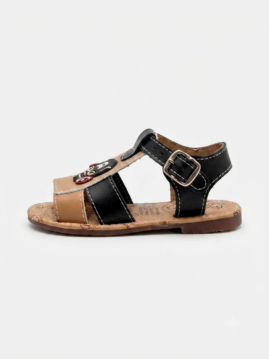 Huaraches niño OFERTA diseño aventura en tonos café y negro