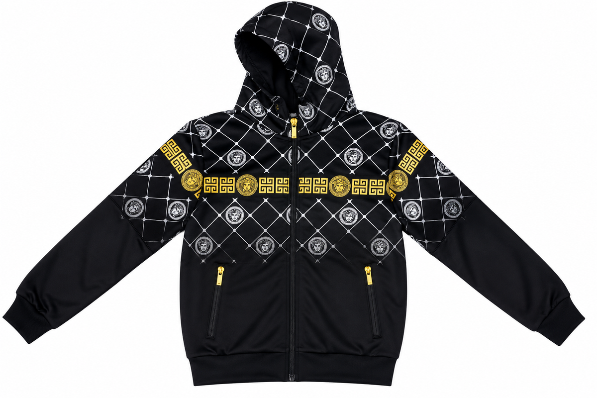 Set niño negro con detalles dorados