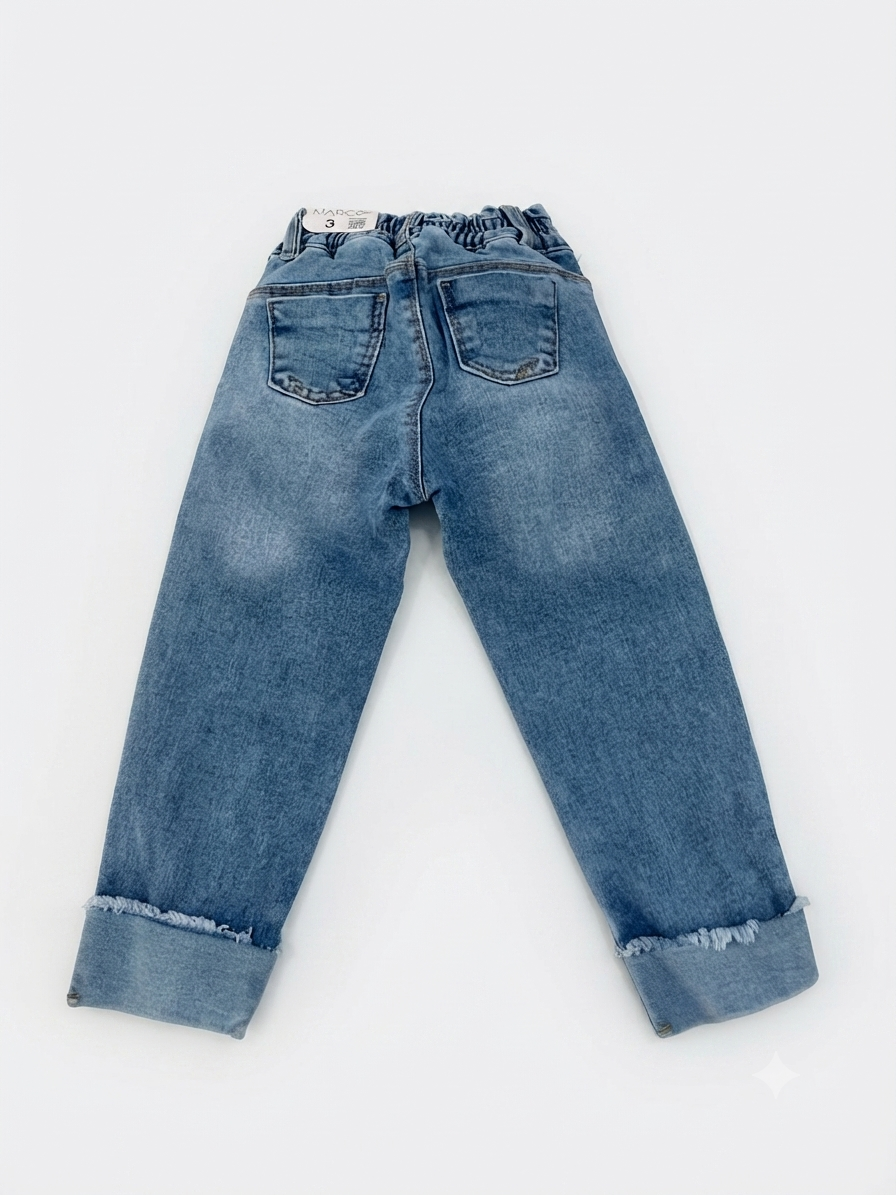 Pantalón niña de mezclilla con bordado de unicornio