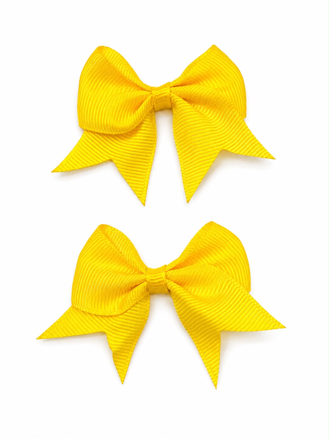 Moño par niña amarillo con puntas