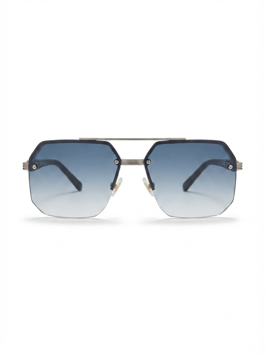 Lentes dama cuadrados con degradado azul