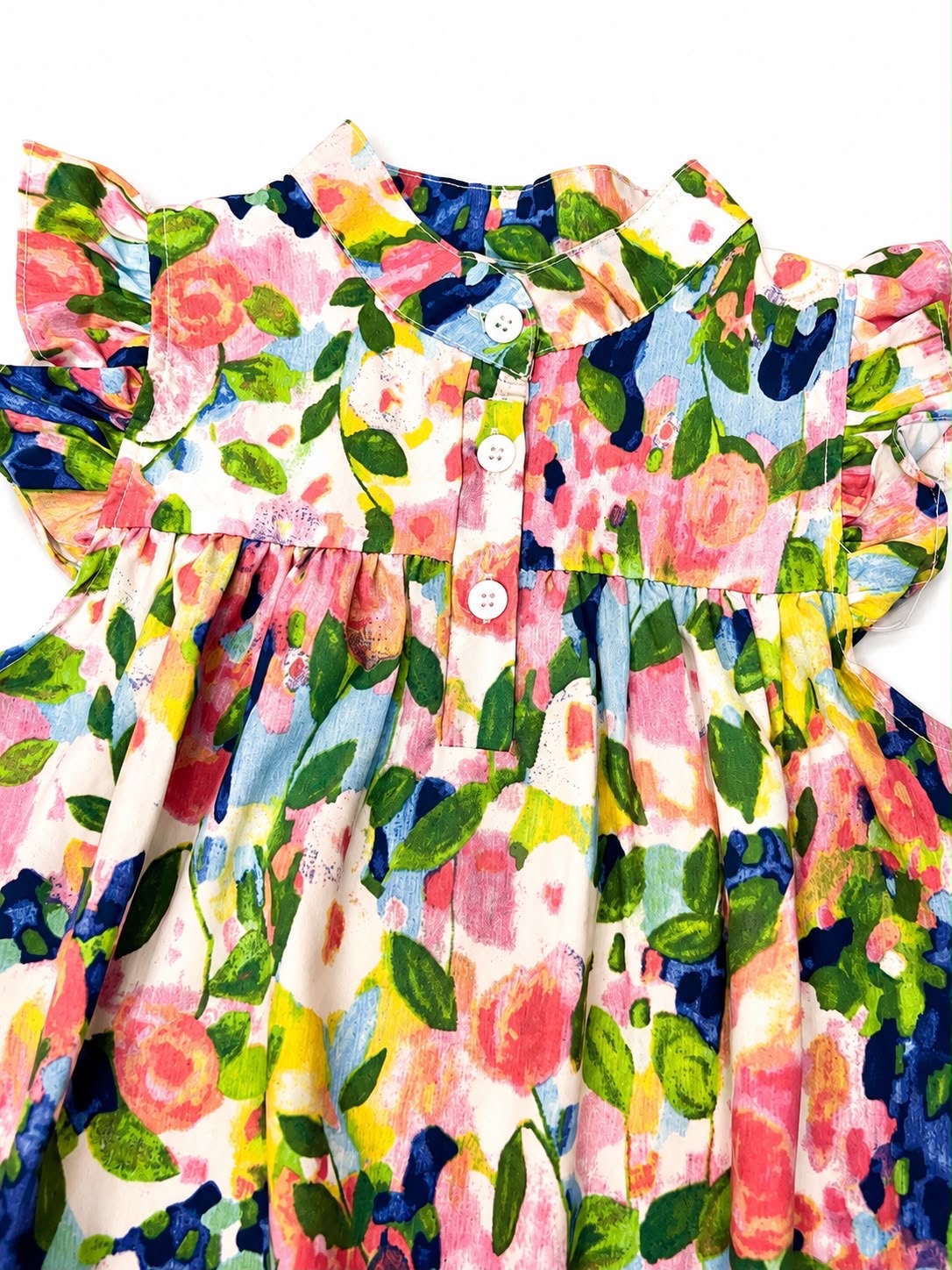 Vestido niña estampado floral con Olanes