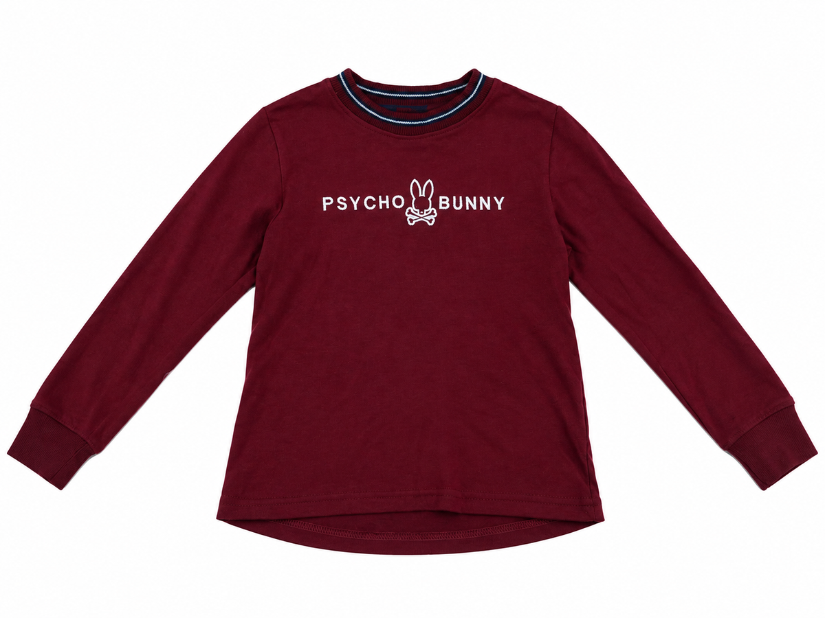Playera niño manga larga color vino