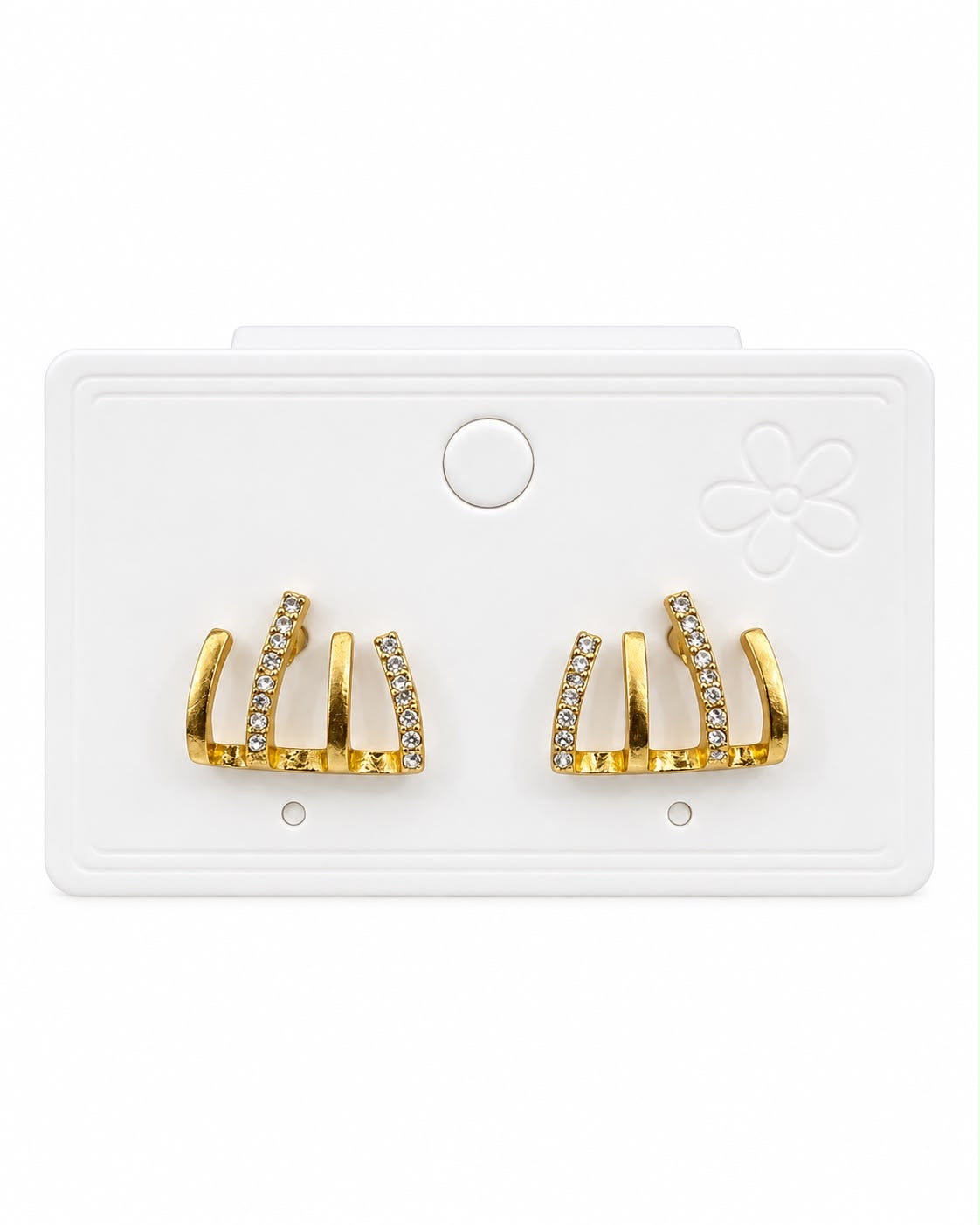 Aretes dorados con pedrería brillante✨