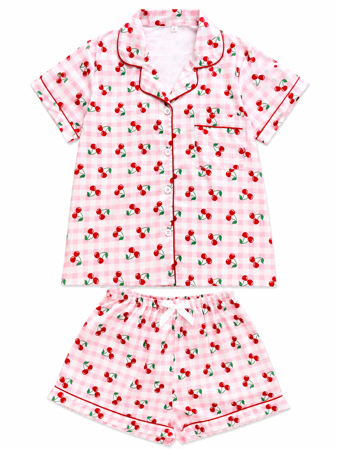 Pijama Dama Cerezas Rosa