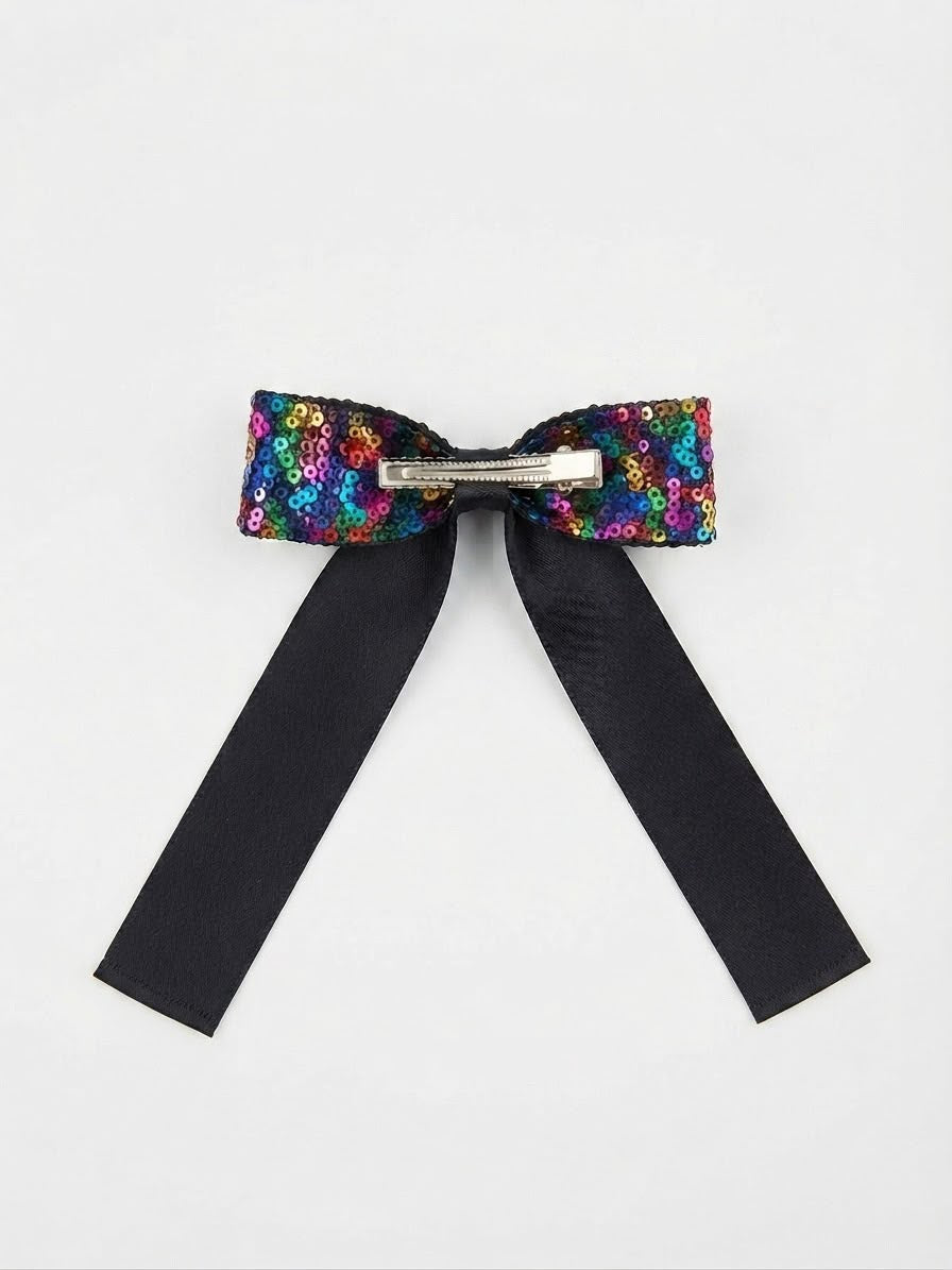 Moño chico niña multicolor de lentejuelas