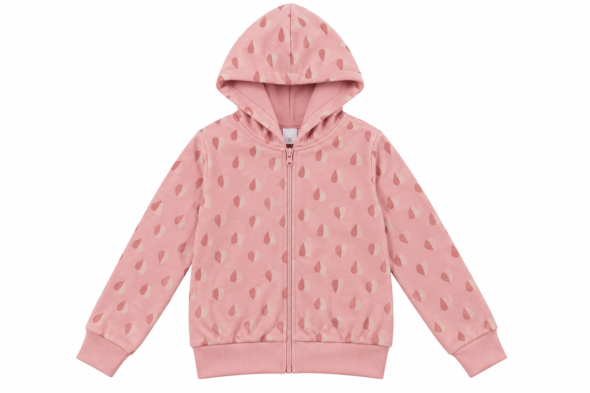 Set niña 3 piezas rosa con sudadera estampada
