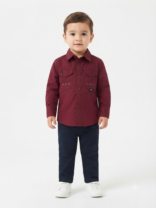 Camisa niño manga larga clásica