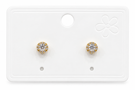 Aretes dama punto de luz dorado ✨