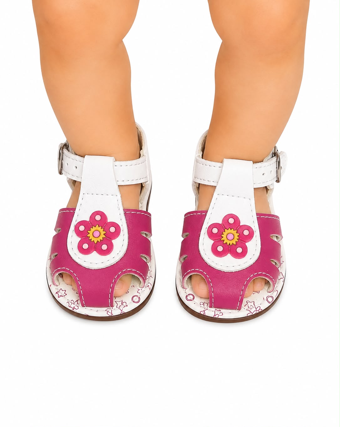 Huaraches niña OFERTA con flor rosa decorativa