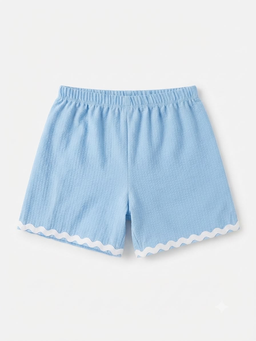Set niña blusa y short color azul cielo