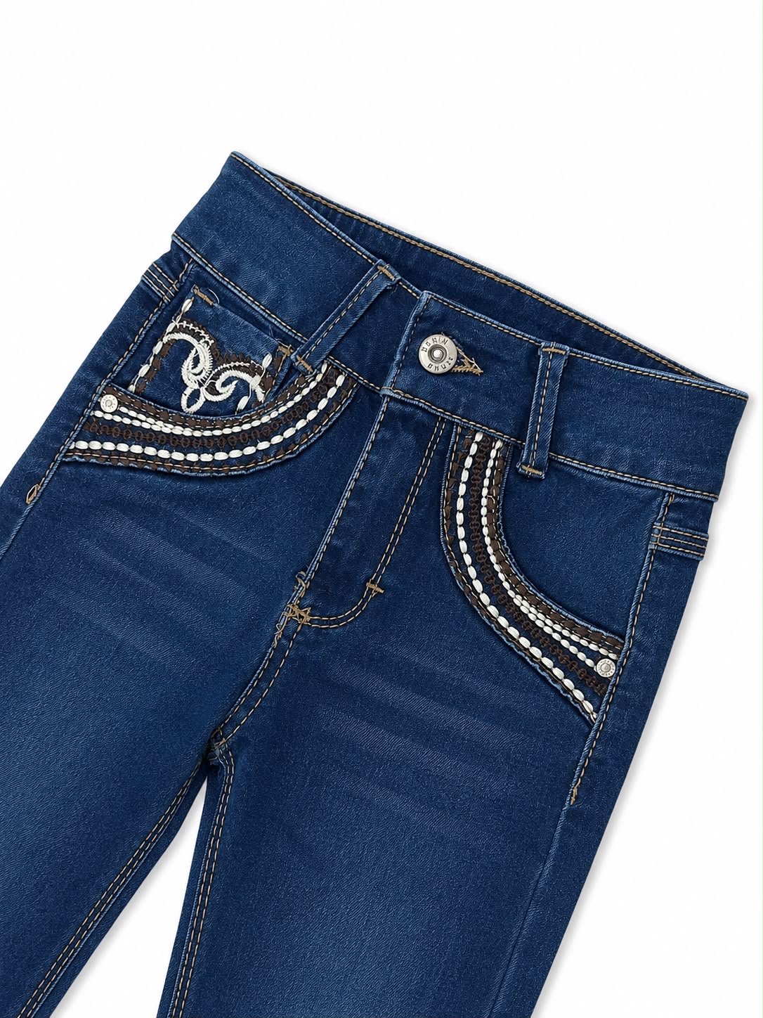 Pantalón niña mezclilla estilo vaquero con bordado