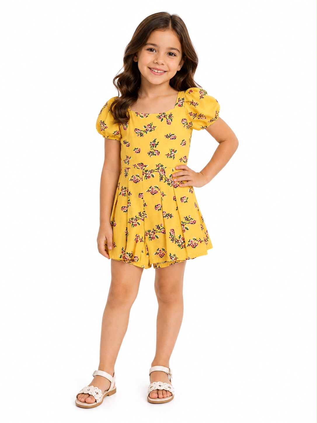 Set jumper niña amarillo floral