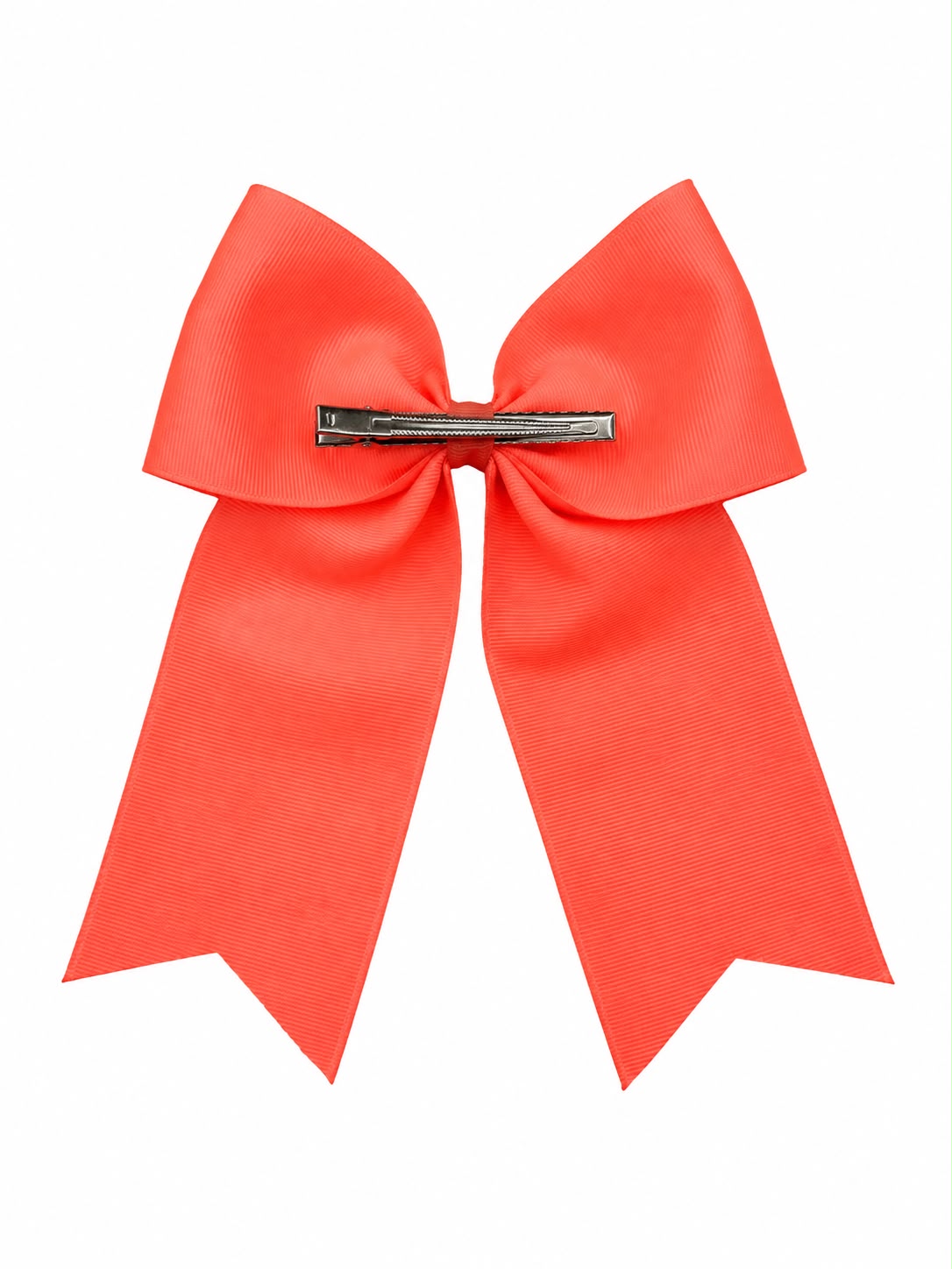 Moño niña coral neón con tirantes largos 🎀🧡