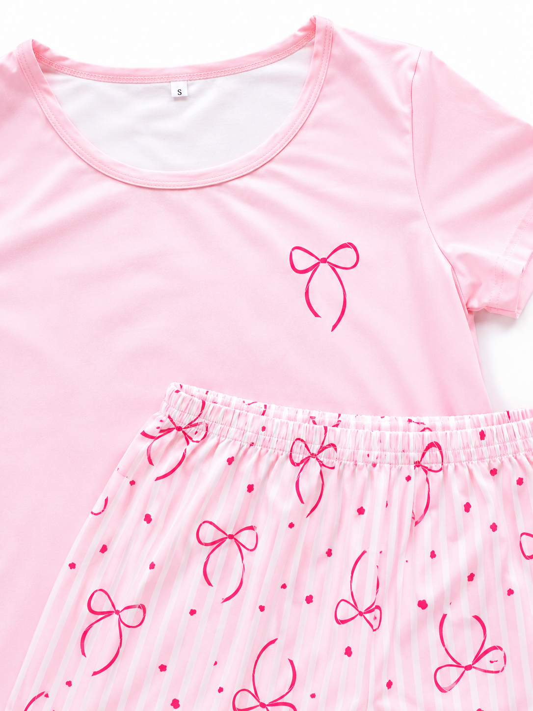 Pijama Dama Moñitos Rosa