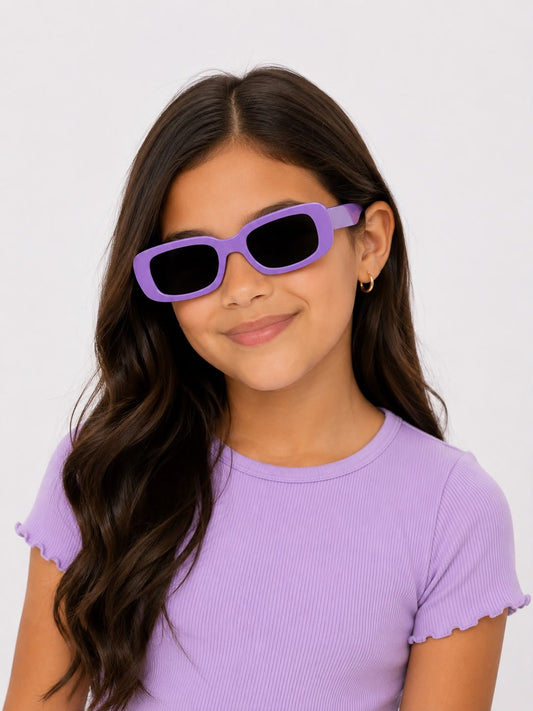 Lentes niña rectangulares color lila