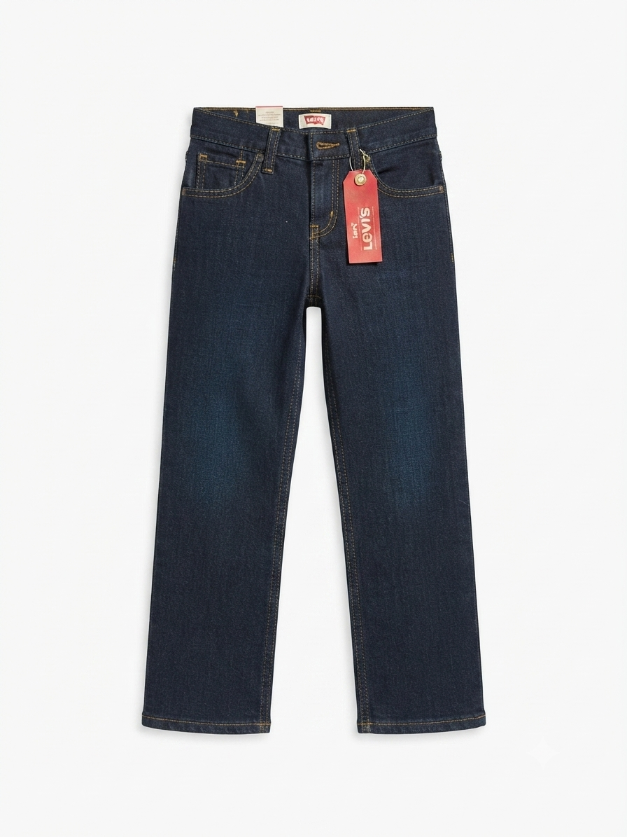 Pantalón niño mezclilla azul oscuro clásico