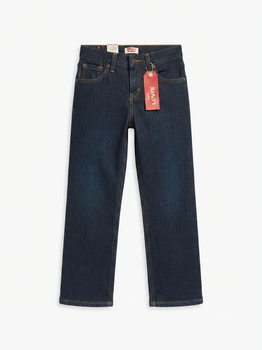 Pantalón niño mezclilla azul oscuro clásico