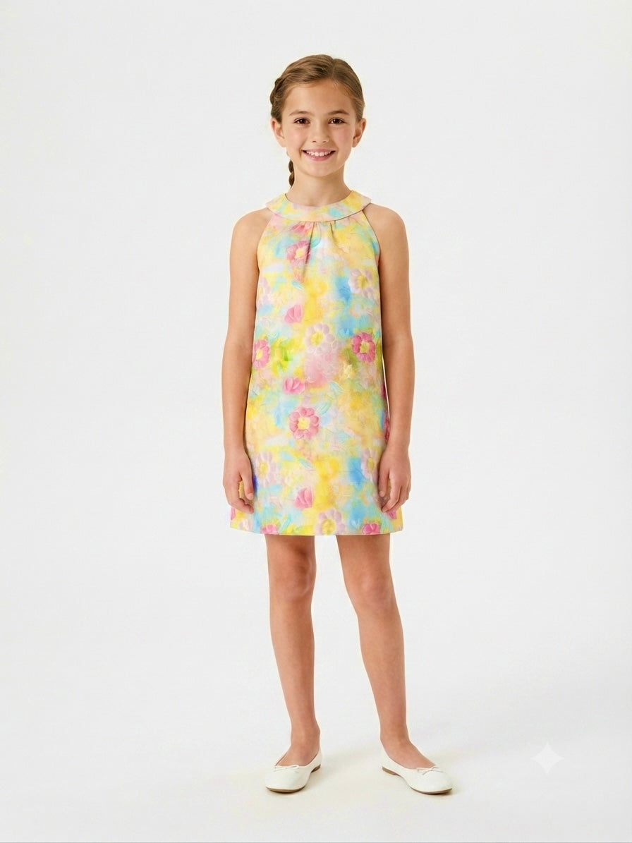 Vestido niña estampado floral pastel