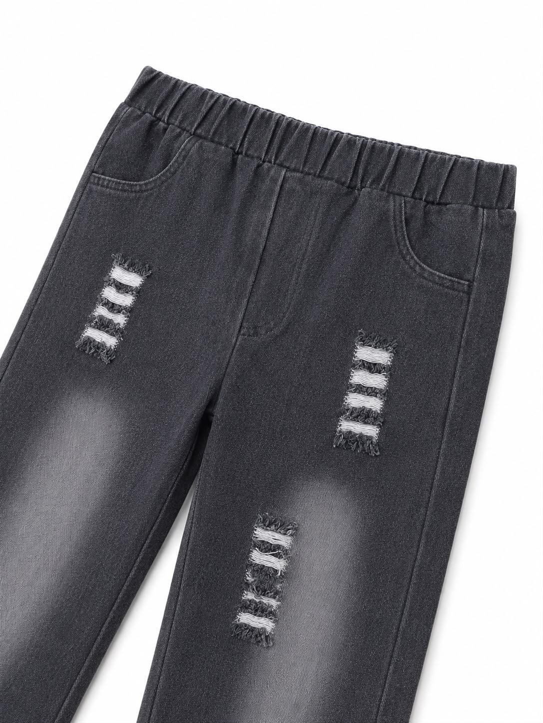 Pantalón niño mezclilla negré con roturas