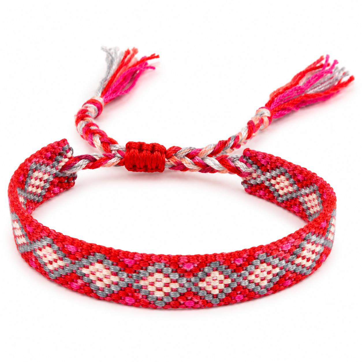 Pulsera niña tejida corazones ❤️🩷