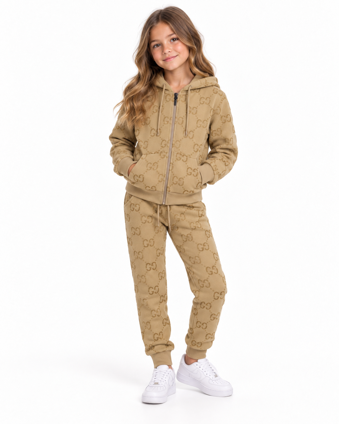 Set niña deportivo beige con monograma 🤎✨