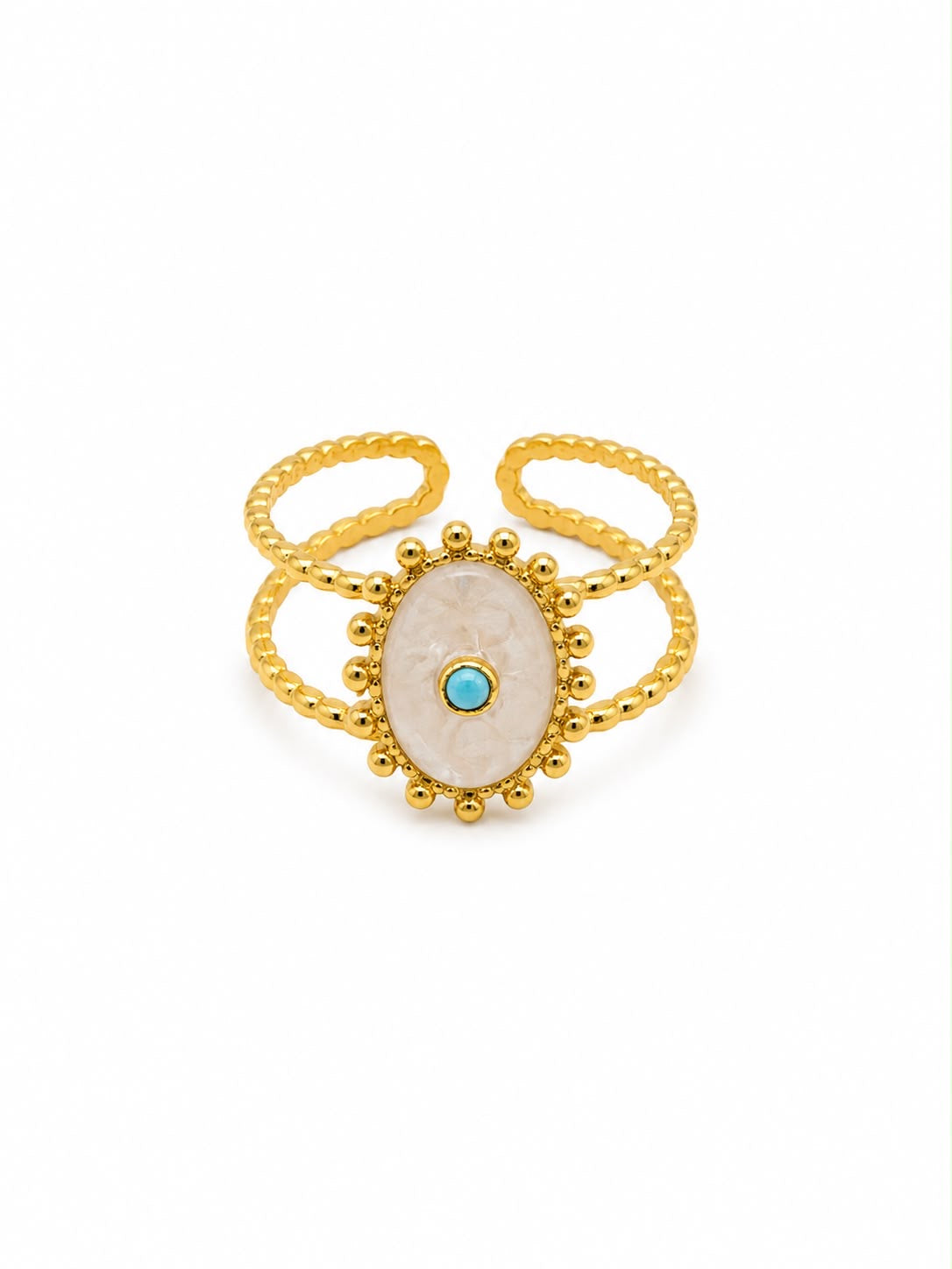 Anillo Dama dorado estilo ojo protector