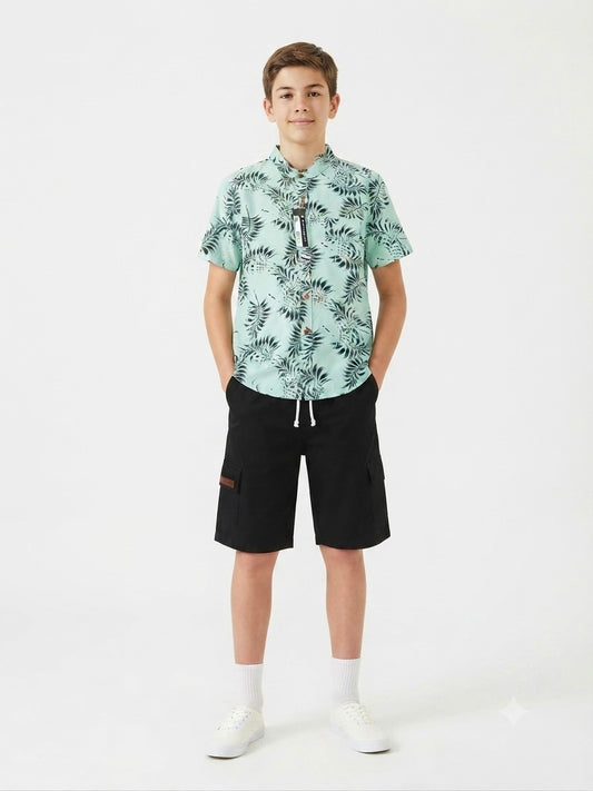 Set niño camisa tropical con bermuda cargo
