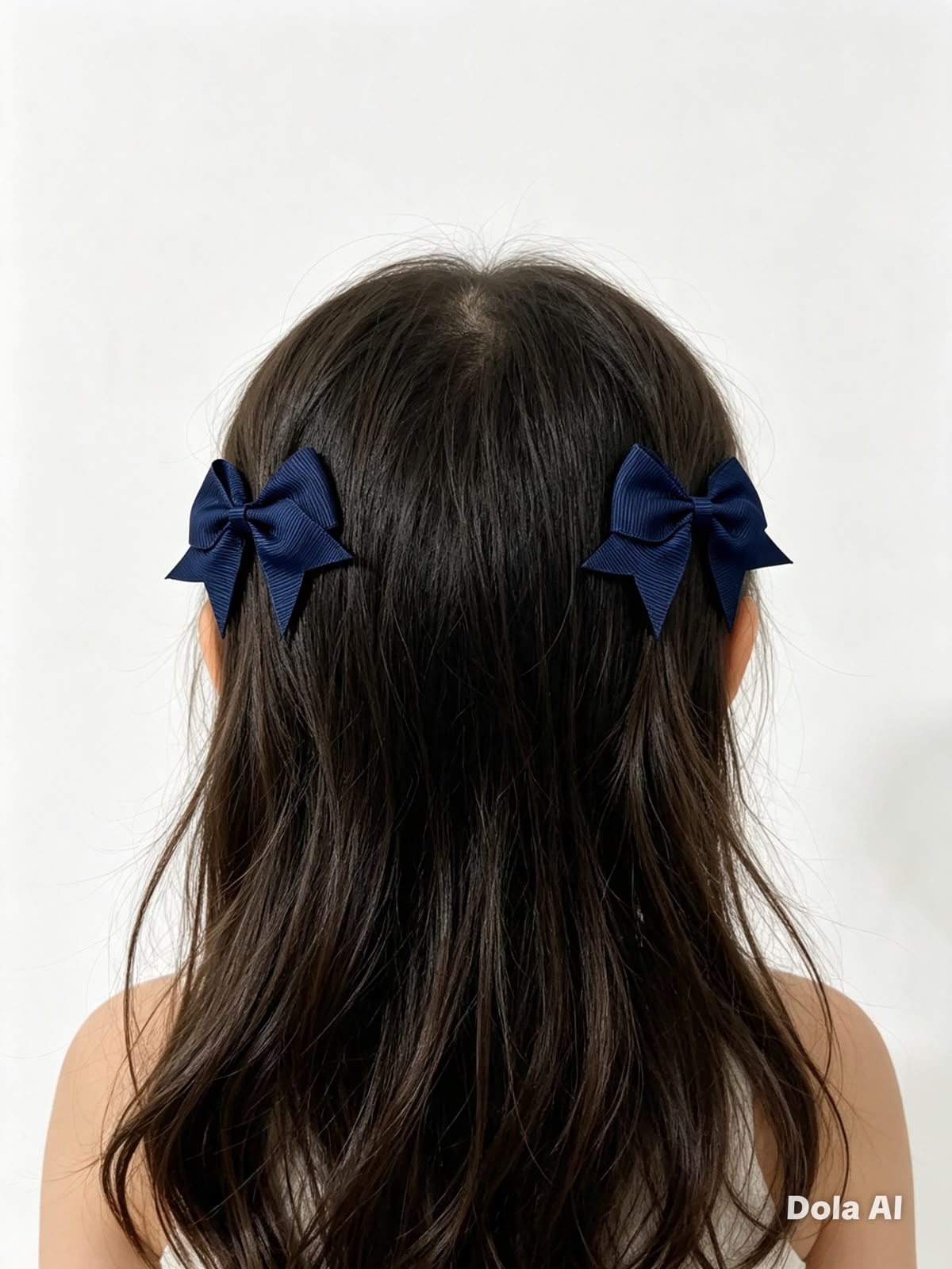 Moño par niña azul marino