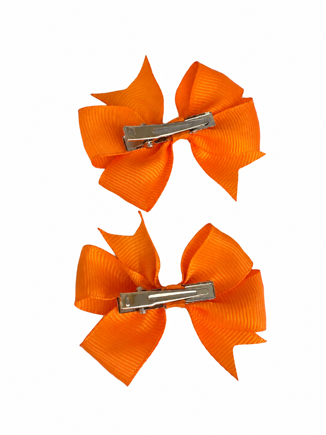 Moño par niña naranja clásico