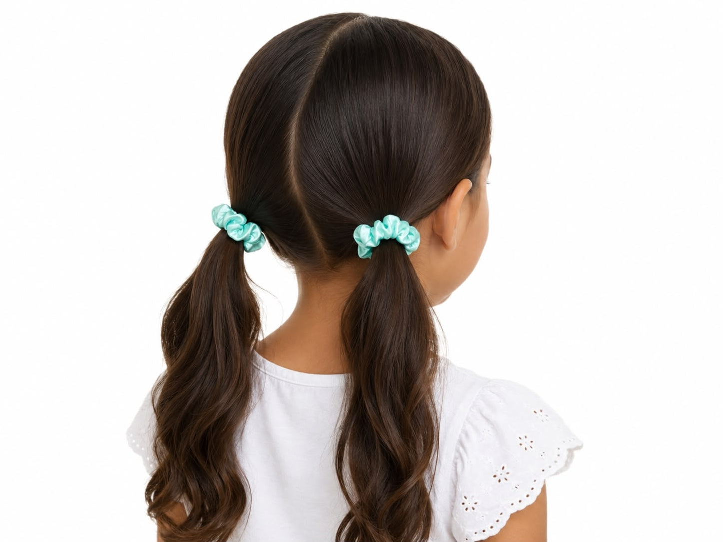 Set Liga cabello accesorio satinada color menta – 2 piezas